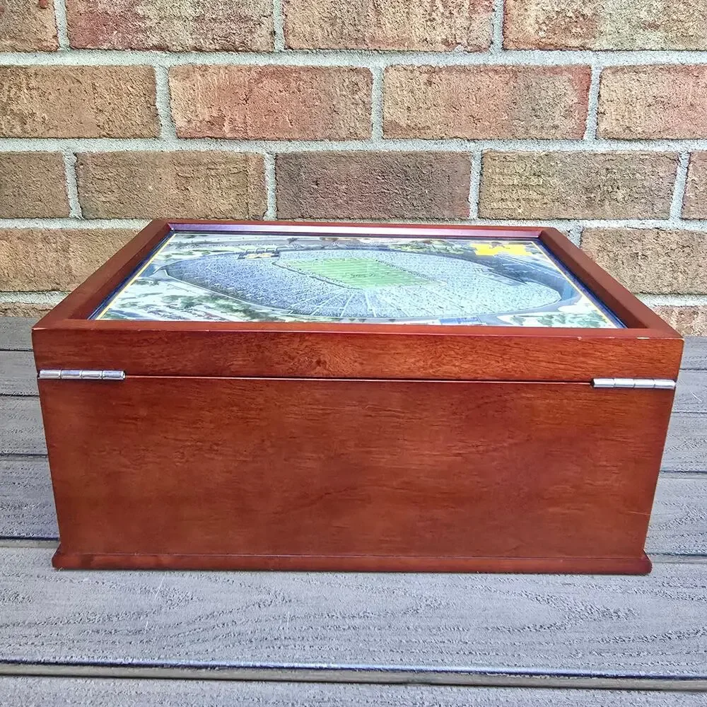 University Michigan Wolverines Valet Jewelry Box Big House Stadium Danbury Mint